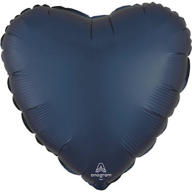 Foil Balloon - Shape - Heart - Satin True Navy - 45 cm